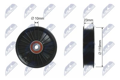 Deflection/Guide Pulley, V-ribbed belt NTY RNK-VV-004