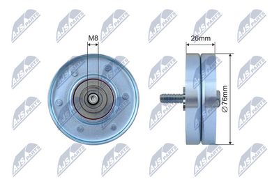 Deflection/Guide Pulley, V-ribbed belt NTY RNK-VV-013