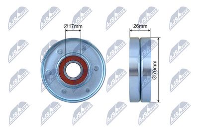 Tensioner Pulley, V-ribbed belt NTY RNK-VV-015