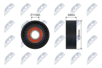 Tensioner Pulley, V-ribbed belt NTY RNK-VV-019