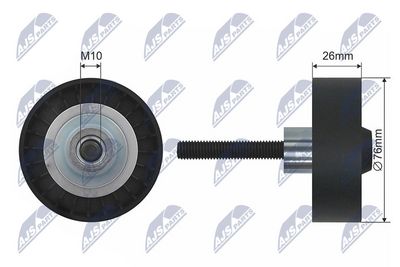 Deflection Pulley/Guide Pulley, V-belt NTY RNK-VW-002