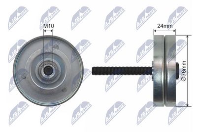 Deflection/Guide Pulley, V-ribbed belt NTY RNK-VW-009