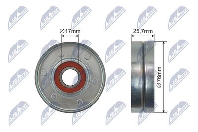 Deflection/Guide Pulley, V-ribbed belt NTY RNK-VW-011