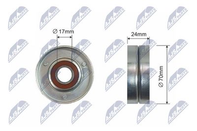 Tensioner Pulley, V-ribbed belt NTY RNK-VW-012