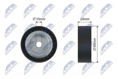 Tensioner Pulley, V-ribbed belt NTY RNK-VW-013