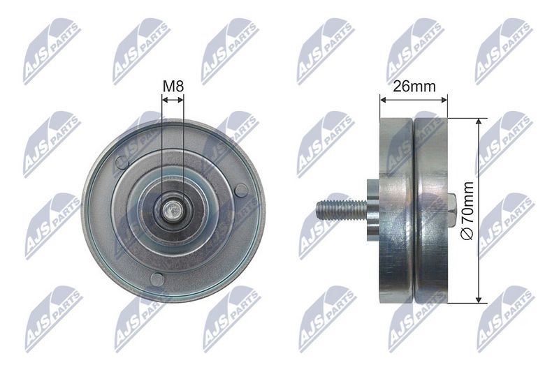 NTY RNK-VW-018 Deflection/Guide Pulley, V-ribbed belt