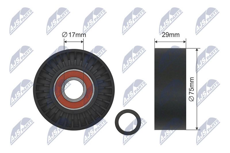 NTY RNK-VW-019 Deflection/Guide Pulley, V-ribbed belt