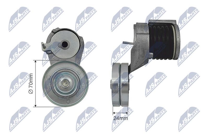NTY RNK-VW-024 Tensioner Pulley, V-ribbed belt