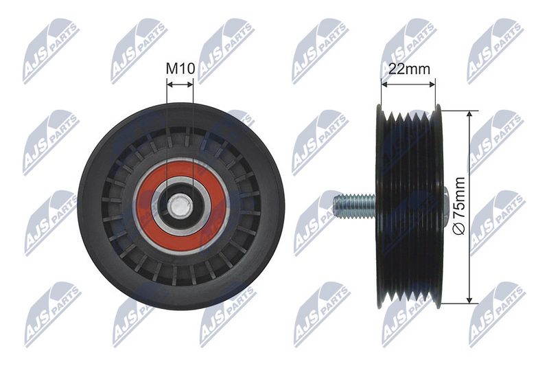 NTY RNK-VW-028 Tensioner Pulley, V-ribbed belt