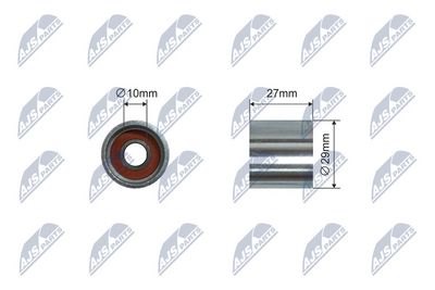 Tensioner Pulley, V-ribbed belt NTY RNK-VW-033