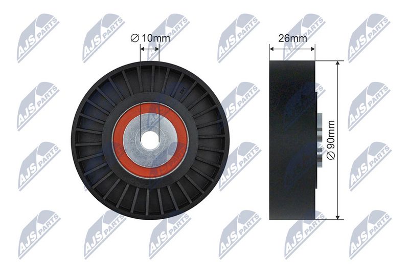 NTY RNK-VW-034 Deflection/Guide Pulley, V-ribbed belt