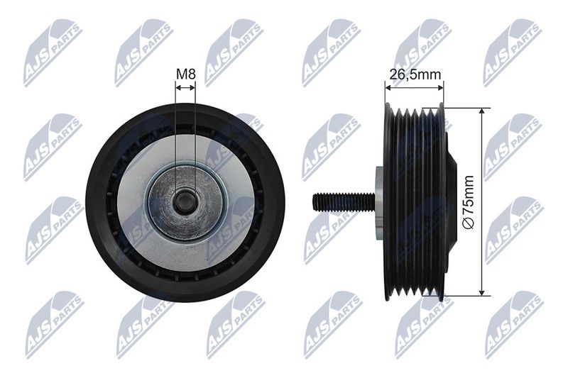 NTY RNK-VW-037 Tensioner Pulley, V-ribbed belt