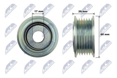 Deflection/Guide Pulley, V-ribbed belt NTY RNK-VW-043