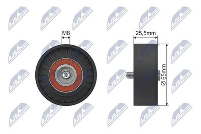 Deflection/Guide Pulley, V-ribbed belt NTY RRK-AR-000