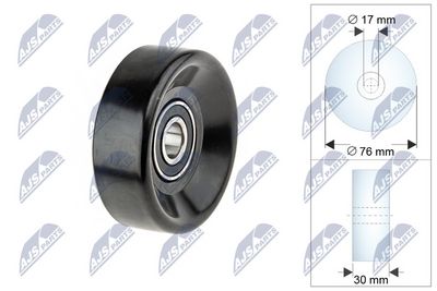 Deflection/Guide Pulley, V-ribbed belt NTY RRK-CH-000