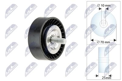 Deflection/Guide Pulley, V-ribbed belt NTY RRK-CH-004