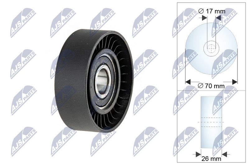 NTY RRK-CH-009 Deflection/Guide Pulley, V-ribbed belt