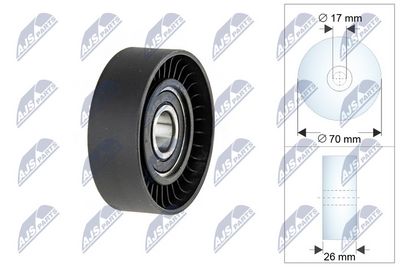 Deflection/Guide Pulley, V-ribbed belt NTY RRK-CH-009