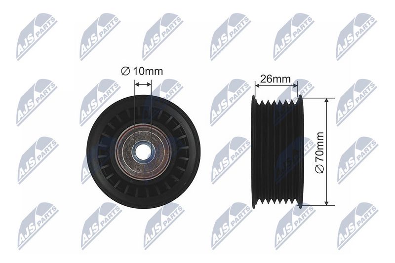 NTY RRK-MS-010 Deflection/Guide Pulley, V-ribbed belt