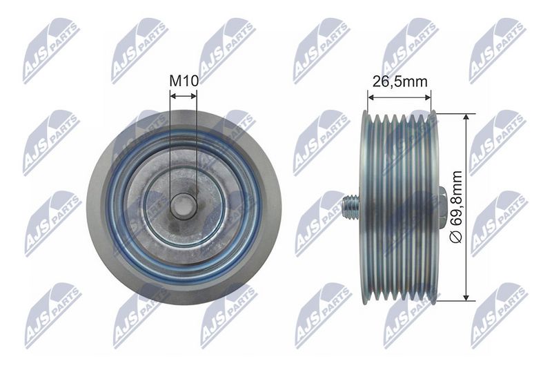 NTY RRK-NS-005 Deflection/Guide Pulley, V-ribbed belt
