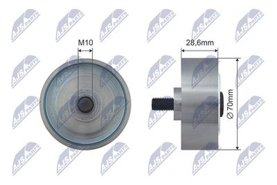 Deflection/Guide Pulley, V-ribbed belt NTY RRK-TY-004