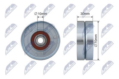 Deflection/Guide Pulley, V-ribbed belt NTY RRK-TY-008