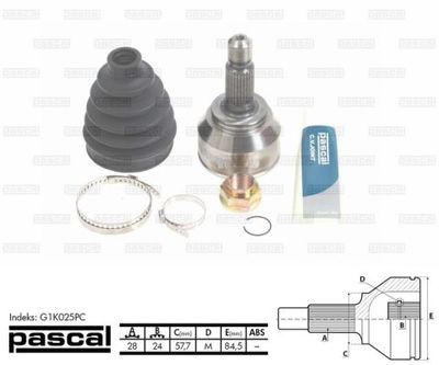 Joint Kit, drive shaft PASCAL G1K025PC