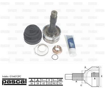 Joint Kit, drive shaft PASCAL G1M012PC