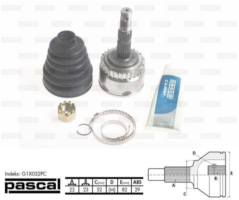 PASCAL G1X032PC Joint Kit, drive shaft