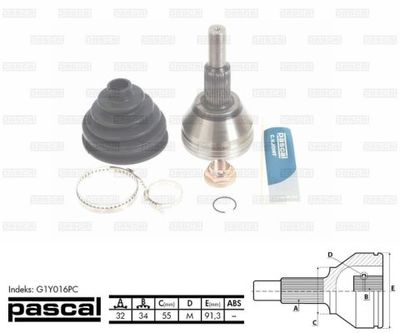 Joint Kit, drive shaft PASCAL G1Y016PC