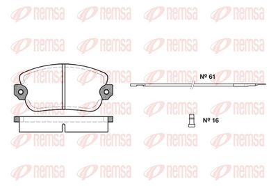 Brake Pad Set, disc brake REMSA 0024.02
