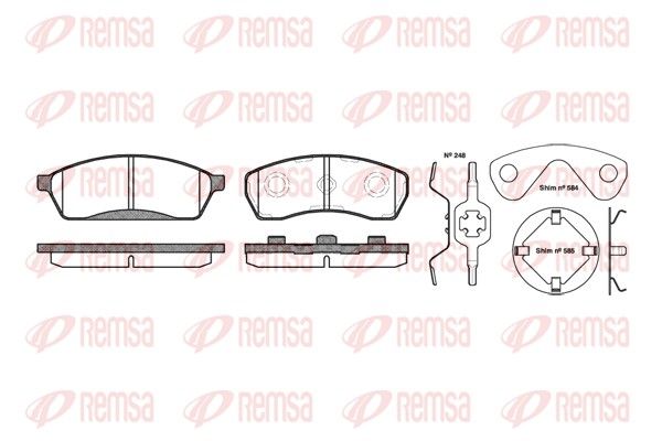 REMSA 0488.00 Brake Pad Set, disc brake