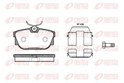 Brake Pad Set, disc brake REMSA 0767.10