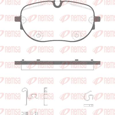 Brake Pad Set, disc brake REMSA 1963.00