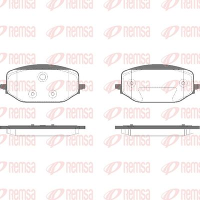 Brake Pad Set, disc brake REMSA 1988.00
