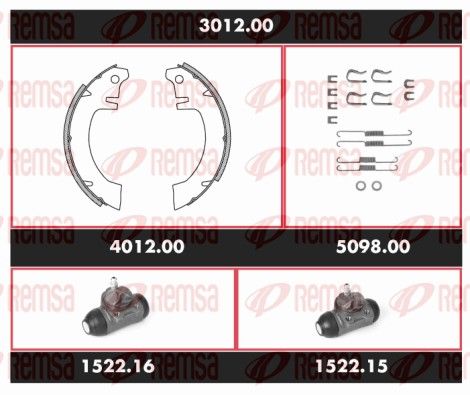 REMSA 3012.00 Brake Kit, drum brake