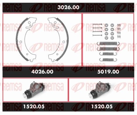REMSA 3026.00 Brake Kit, drum brake