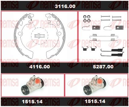 REMSA 3116.00 Brake Kit, drum brake