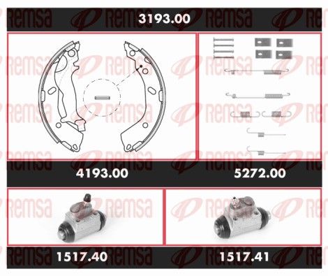REMSA 3193.00 Brake Kit, drum brake