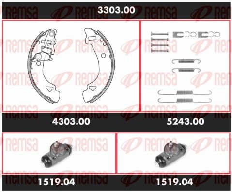 REMSA 3303.00 Brake Kit, drum brake