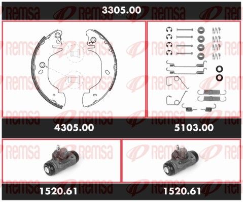 REMSA 3305.00 Brake Kit, drum brake