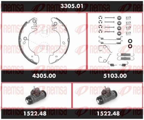 REMSA 3305.01 Brake Kit, drum brake