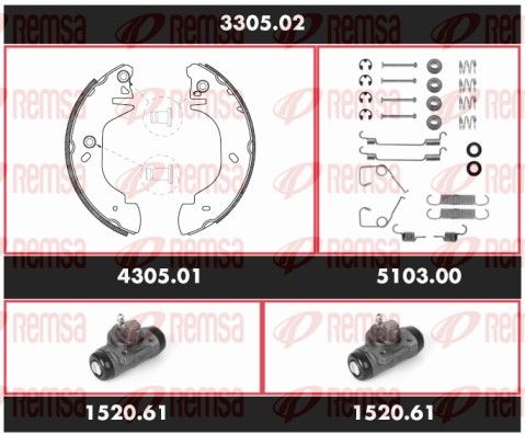 REMSA 3305.02 Brake Kit, drum brake