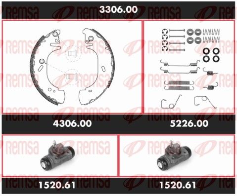 REMSA 3306.00 Brake Kit, drum brake