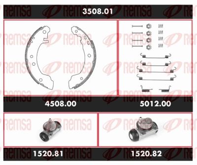 Brake Kit, drum brake REMSA 3508.01