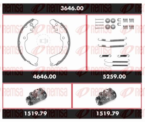 REMSA 3646.00 Brake Kit, drum brake
