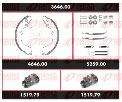 Brake Kit, drum brake REMSA 3646.00