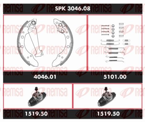 REMSA SPK 3046.08 Brake Kit, drum brake