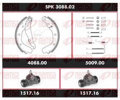Brake Kit, drum brake REMSA SPK 3088.02