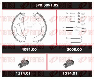 Brake Kit, drum brake REMSA SPK 3091.02